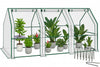 Mini Serre de jardin avec 3 portes enroulables bache PE renforcee 135g/m2 270x90x90cm Blanc - vounat.shop