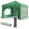 Tonnelle de jardin Arquee 3x3m Pliable avec porte et fenetre amovible vert - vounat.shop