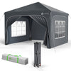 Tonnelle de jardin Arquee 3x3m Pliable avec porte et fenetre amovible gris - vounat.shop