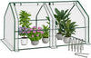 Mini Serre de jardin avec 2 portes enroulables bache PE renforcee 135g/m2 180x90x90cm Blanc - vounat.shop