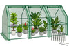 Mini Serre de jardin avec 3 portes enroulables bache PE renforcee 135g/m2 270x90x90cm Vert - vounat.shop