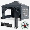 Tonnelle de Jardin 3x3m POP UP installation facile avec portes et fenetres Gris - vounat.shop