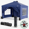 Tonnelle de Jardin 3x3m POP UP installation facile avec portes et fenetres Bleu - vounat.shop
