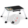 Marche pied pliable en acier portable 3 hauteurs reglables plateforme antiderapante 38x26cm blanc - vounat.shop