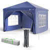 Tonnelle de jardin Arquee 3x3m Pliable avec porte et fenetre amovible bleu - vounat.shop