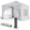 Tonnelle de jardin Arquee 3x3m Pliable avec porte et fenetre amovible blanc - vounat.shop