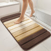 Lot de 2 Tapis de Bain Antidérapant microfibre motif dégradé 60x90cm beige - vounat.shop