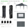 Tonnelle de Jardin 3x3m POP UP installation facile avec portes et fenetres Gris - vounat.shop