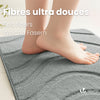 Lot de 2 Tapis de Bain Antidérapant microfibre motif ondulé 60x90cm gris - vounat.shop