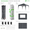 Tonnelle de jardin Arquee 3x3m Pliable avec porte et fenetre amovible gris - vounat.shop