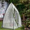 Serre de jardin hivernage dome avec bache PE 160x160x180cm Blanc - vounat.shop