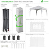 Tonnelle de jardin Arquee 3x3m Pliable avec porte et fenetre amovible blanc - vounat.shop