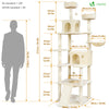 Arbre a chat Geant 6 niveaux avec griffoir grattoir 215 cm beige - vounat.shop