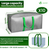 Lot 10 sacs de demenagement grand format avec sangles et poignee gris - vounat.shop