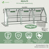 Mini Serre de jardin avec 3 portes enroulables bache PE renforcee 135g/m2 270x90x90cm Blanc - vounat.shop