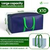 Lot de 10 sacs de demenagement grand format avec sangles et poignee bleu - vounat.shop