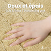 Lot de 2 Tapis de Bain Antidérapant microfibre motif ondulé 60x90cm beige - vounat.shop