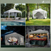 Tonnelle de Jardin 3x3m POP UP installation facile avec portes et fenetres Blanc - vounat.shop