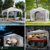 Tonnelle de jardin Arquee 3x3m Pliable avec porte et fenetre amovible blanc - vounat.shop