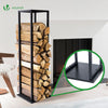 Range bûche vertical pour cheminée 33x33x112cm acier noir - vounat.shop