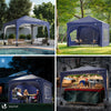 Tonnelle de jardin Arquee 3x3m Pliable avec porte et fenetre amovible bleu - vounat.shop