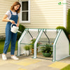 Mini Serre de jardin avec 2 portes enroulables bache PE renforcee 135g/m2 180x90x90cm Blanc - vounat.shop