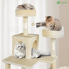Arbre a chat Geant 6 niveaux avec griffoir grattoir 215 cm beige - vounat.shop