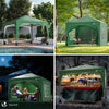 Tonnelle de jardin Arquee 3x3m Pliable avec porte et fenetre amovible vert - vounat.shop