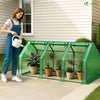Mini Serre de jardin avec 3 portes enroulables bache PE renforcee 135g/m2 270x90x90cm Vert - vounat.shop