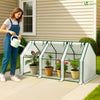 Mini Serre de jardin avec 3 portes enroulables bache PE renforcee 135g/m2 270x90x90cm Blanc - vounat.shop