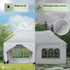 Tonnelle de jardin 3x6m Pliable Barnum avec 6 parois amovibles Blanc - vounat.shop