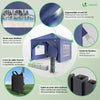 Tonnelle de jardin Arquee 3x3m Pliable avec porte et fenetre amovible bleu - vounat.shop