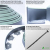 Bordure de jardin plastique flexible 20m avec piquets gris bordé de vert clair - vounat.shop