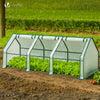 Mini Serre de jardin avec 3 portes enroulables bache PE renforcee 135g/m2 270x90x90cm Blanc - vounat.shop
