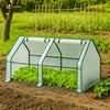 Mini Serre de jardin avec 2 portes enroulables bache PE renforcee 135g/m2 180x90x90cm Blanc - vounat.shop