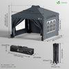 Tonnelle de Jardin 3x3m POP UP installation facile avec portes et fenetres Gris - vounat.shop