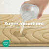 Lot de 2 Tapis de Bain Antidérapant microfibre motif ondulé 60x90cm beige - vounat.shop