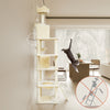 Arbre a chat Geant 6 niveaux avec griffoir grattoir 215 cm beige - vounat.shop