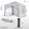 Tonnelle de jardin Arquee 3x3m Pliable avec porte et fenetre amovible blanc - vounat.shop