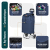 Chariot de courses 2 roues pliable 59L bleu marine - vounat.shop