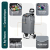 Chariot de courses 2 roues pliable 59L gris - vounat.shop