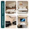 Lot de 6 panneaux acoustiques muraux Tasseaux en bois MDF avec feutre noir 120x60x2.1cm chêne blanc - vounat.shop