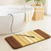 Lot de 2 Tapis de Bain Antidérapant microfibre motif dégradé 60x90cm beige - vounat.shop
