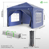Tonnelle de jardin Arquee 3x3m Pliable avec porte et fenetre amovible bleu - vounat.shop