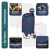 Chariot de courses 2 roues pliable 59L bleu marine - vounat.shop