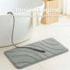 Lot de 2 Tapis de Bain Antidérapant microfibre motif ondulé 60x90cm gris - vounat.shop