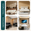 Lot de 4 panneaux acoustiques muraux Tasseaux en bois MDF avec feutre noir 120x60x2.1cm chêne clair - vounat.shop