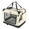 Sac transport pliable chien chat caisse cage portable 70x52x52cm beige - vounat.shop