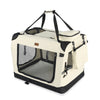 Sac transport pliable chien chat caisse cage portable 60x44x44cm beige - vounat.shop