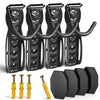 Lot de 4 supports de velo mural avec coussinets de protection noir - vounat.shop